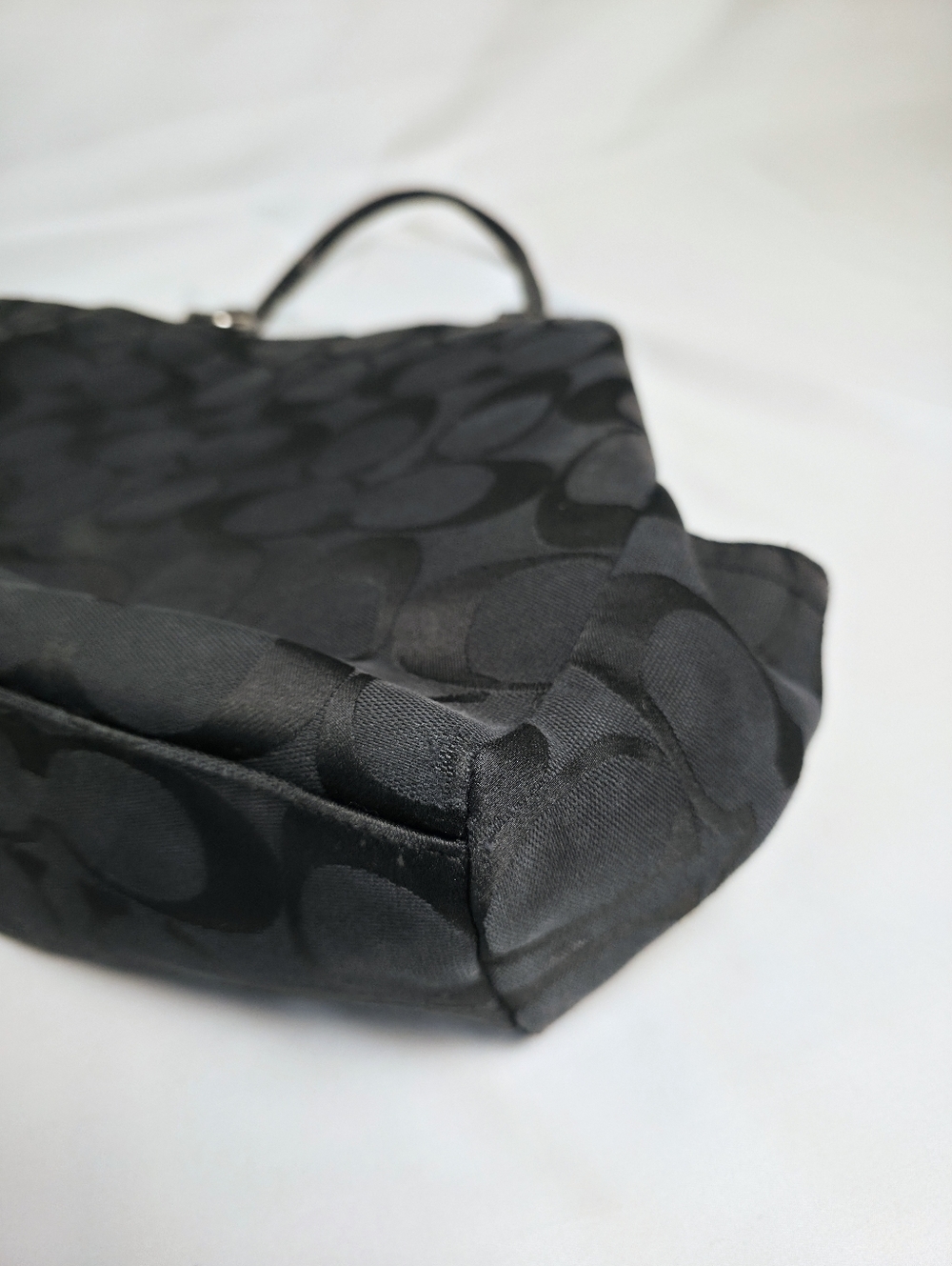 PROJECT Coach Black Canvas Tote 'C' Monogram Huge Shoulder Laptop Diaper Bag Y2K - Picture 6 of 16